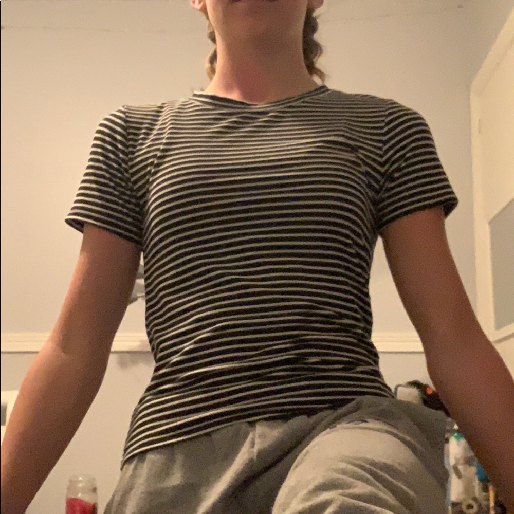 Forever 21 black and white striped shirt